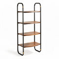 Metal and wood four-tier shelving unit for home or office storage 40 x 30 x 150cm