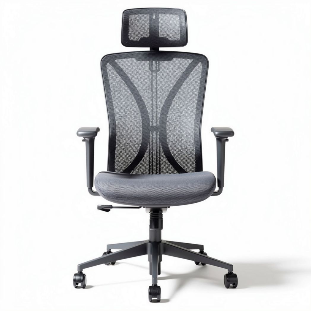 Mesh ergonomic office chair with adjustable headrest and armrests 45 x 60 x 100cm