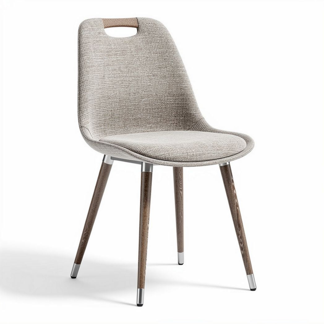 Fabric dining chair with wooden legs and ergonomic design 45 x 45 x 85cm
