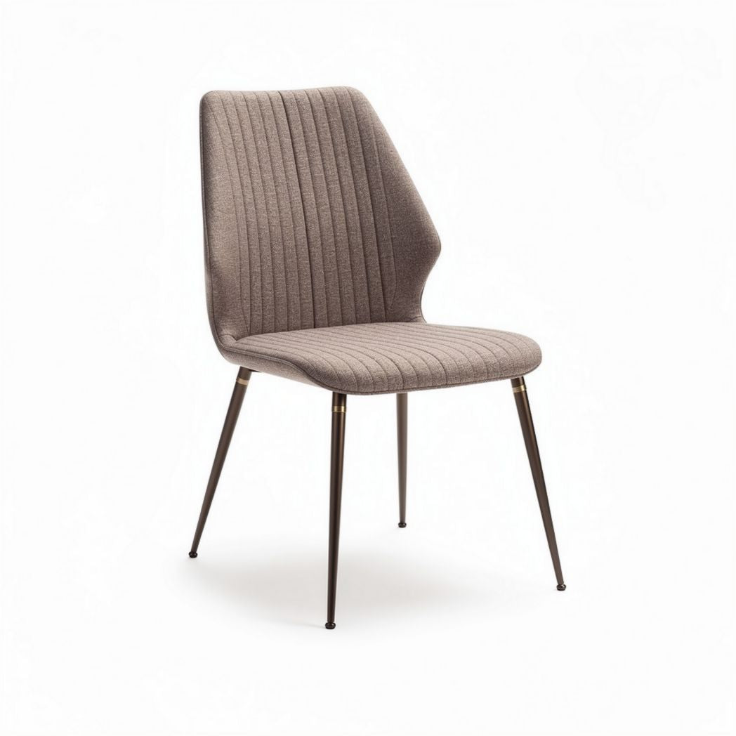 Upholstered dining chair with metal legs in beige 45 x 50 x 90cm